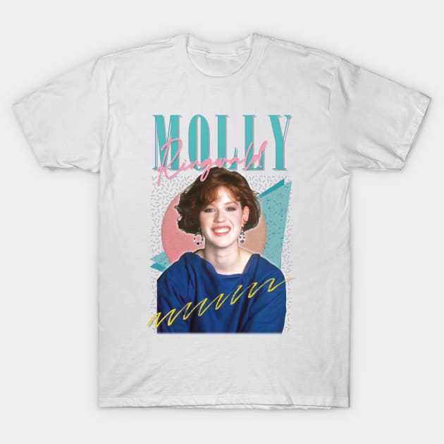 Molly Ringwald - 80s Retro Style Fan Art Design T-Shirt by DankFutura